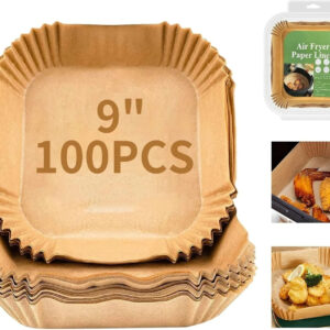 Kesol 100 Pcs Square Air Fryer-Paper Disposable Paper Liner, Baking Paper & Oil-proof Airfryer Tray