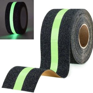 Kesol Safety Grip Tape or Luminous Adhesive Tape Anti slip tape Glow-in-the-Dark Anti-Slip Safety Tape (Manual) (Set of 1, Black, Green)
